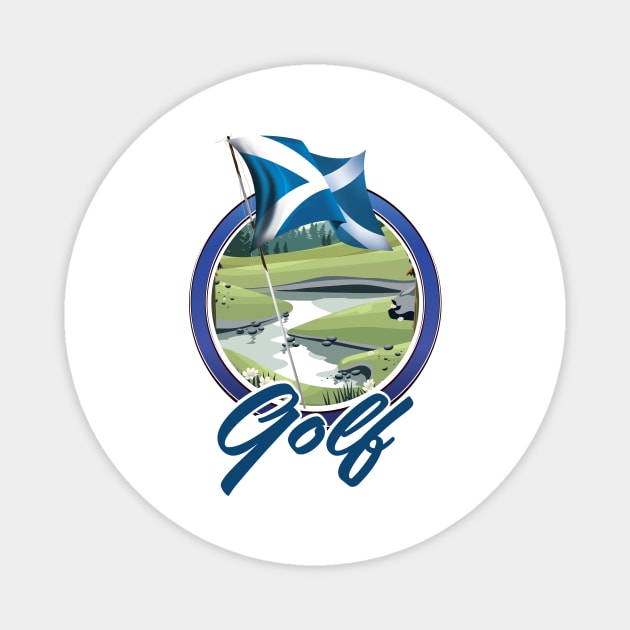 Golf Scotland logo Magnet by nickemporium1